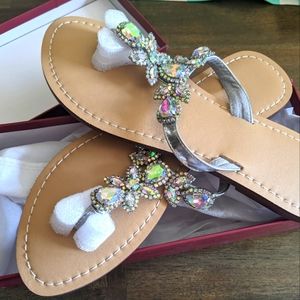 Size 9 jeweled flipflops